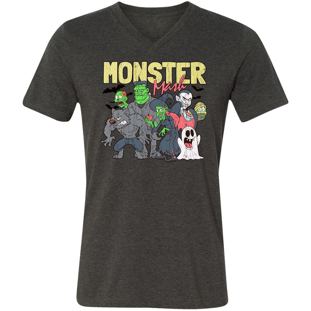 Unisex V-Neck T-Shirt - F5MWNDA2 - Dark Grey Heather - 8