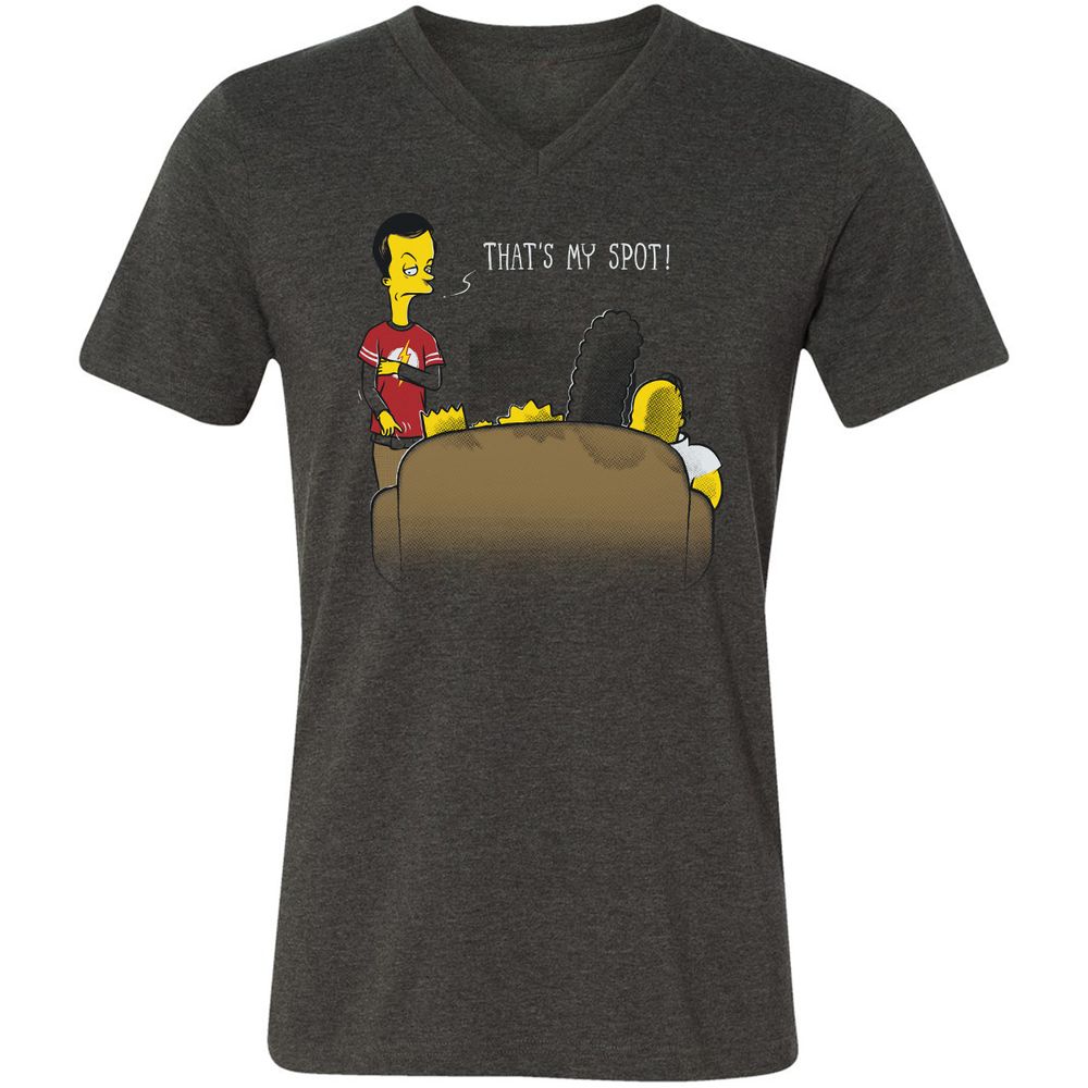 Unisex V-Neck T-Shirt - 6VK1KR1R - Dark Grey Heather - 8