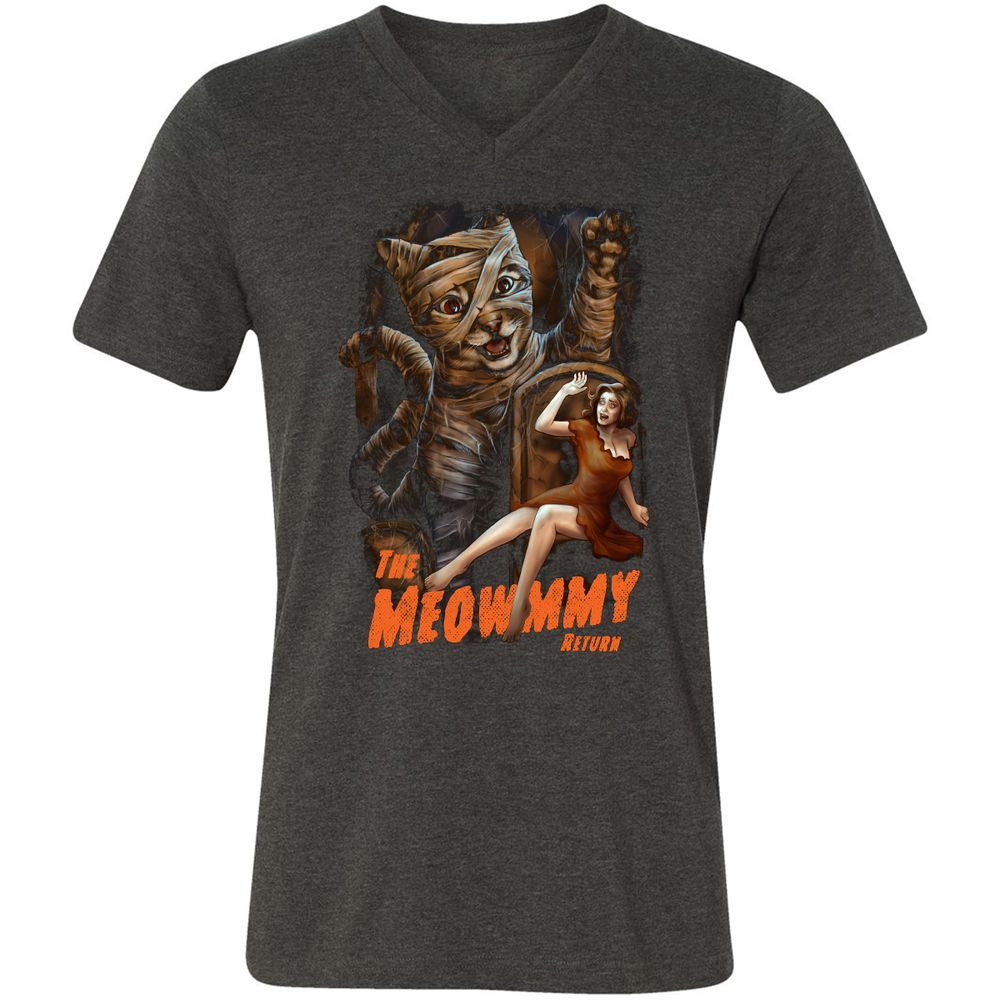 Unisex V-Neck T-Shirt - V48WZW86 - Dark Grey Heather - 8