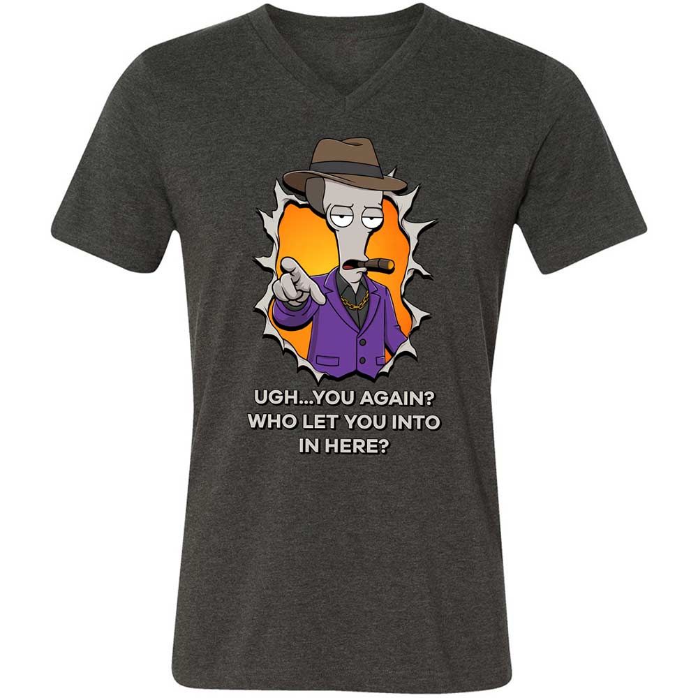 Unisex V-Neck T-Shirt - BXRKX8ND - Dark Grey Heather - 8