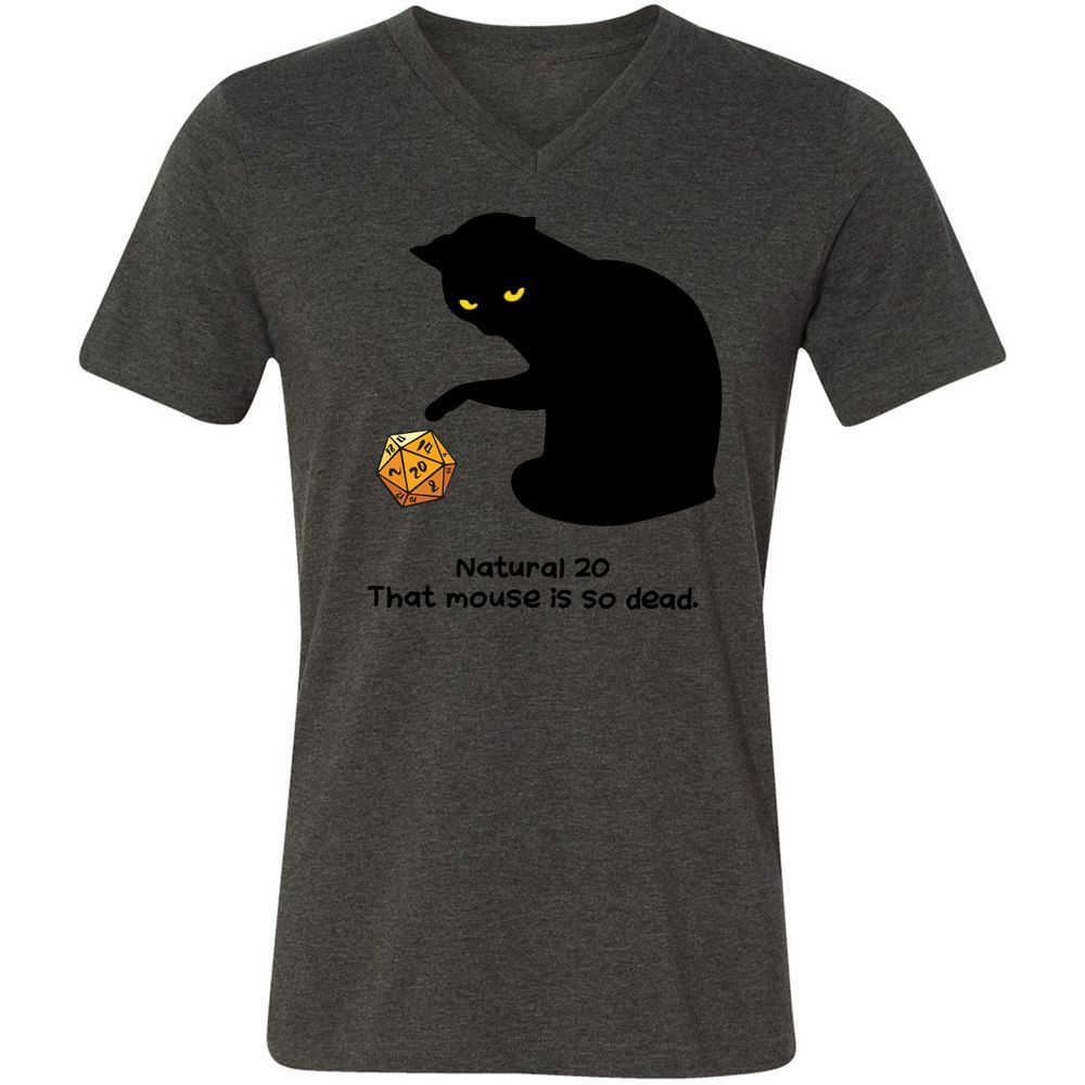 Unisex V-Neck T-Shirt - A3KJJRY3 - Dark Grey Heather - 8