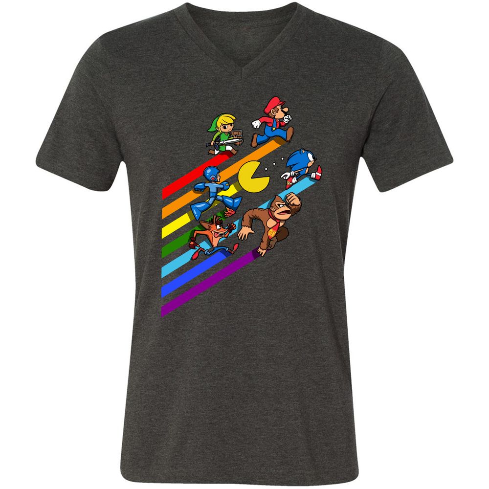 Unisex V-Neck T-Shirt - 2P46WR3A - Dark Grey Heather - 8