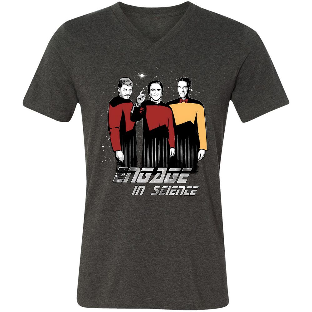 Unisex V-Neck T-Shirt - AMW1DLYR - Dark Grey Heather - 8