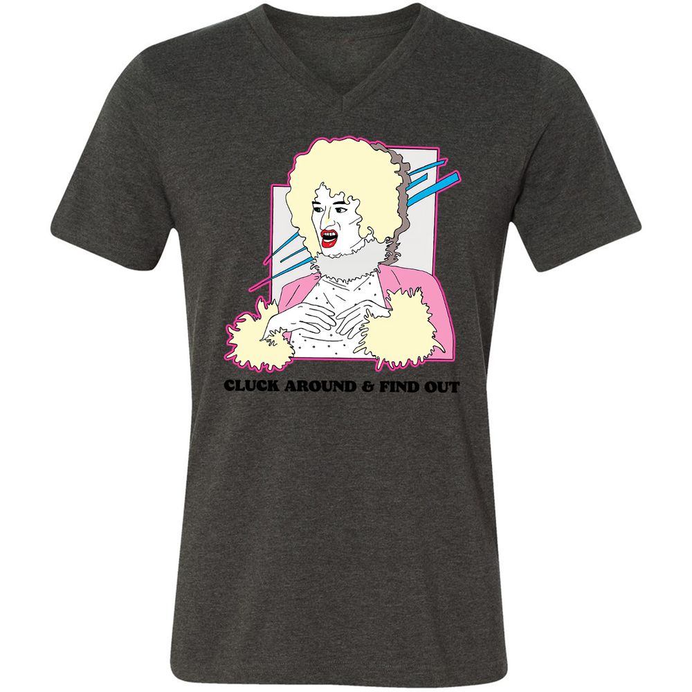 Unisex V-Neck T-Shirt - ZHEKAEQW - Dark Grey Heather - 8