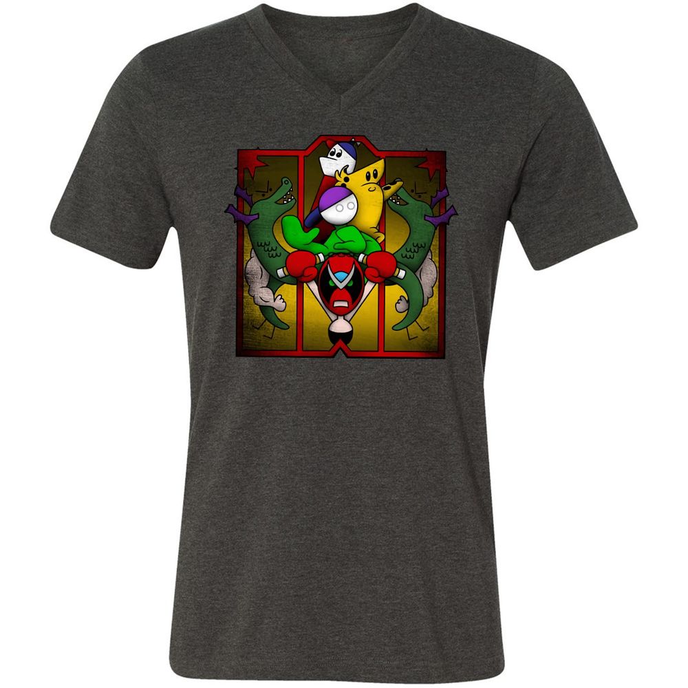 Unisex V-Neck T-Shirt - BMNHNG8F - Dark Grey Heather - 8
