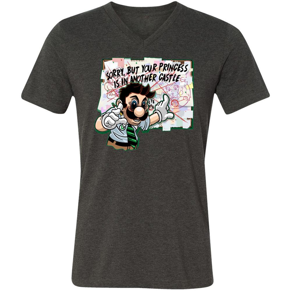 Unisex V-Neck T-Shirt - 34G91UM3 - Dark Grey Heather - 8