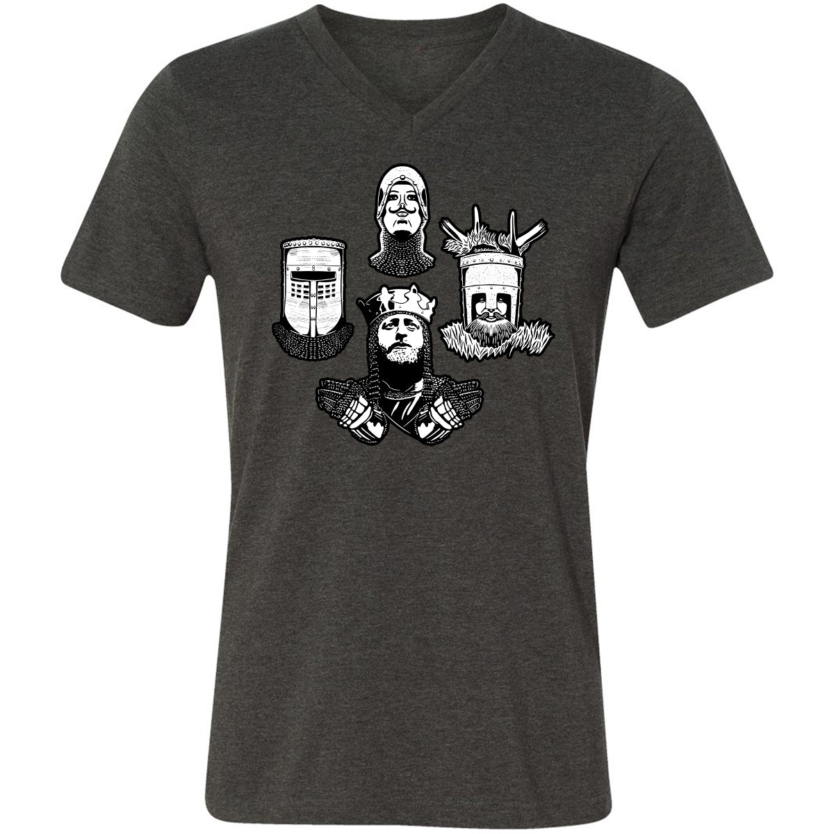 Unisex V-Neck T-Shirt - AL1ZGGQC - Dark Grey Heather - 8