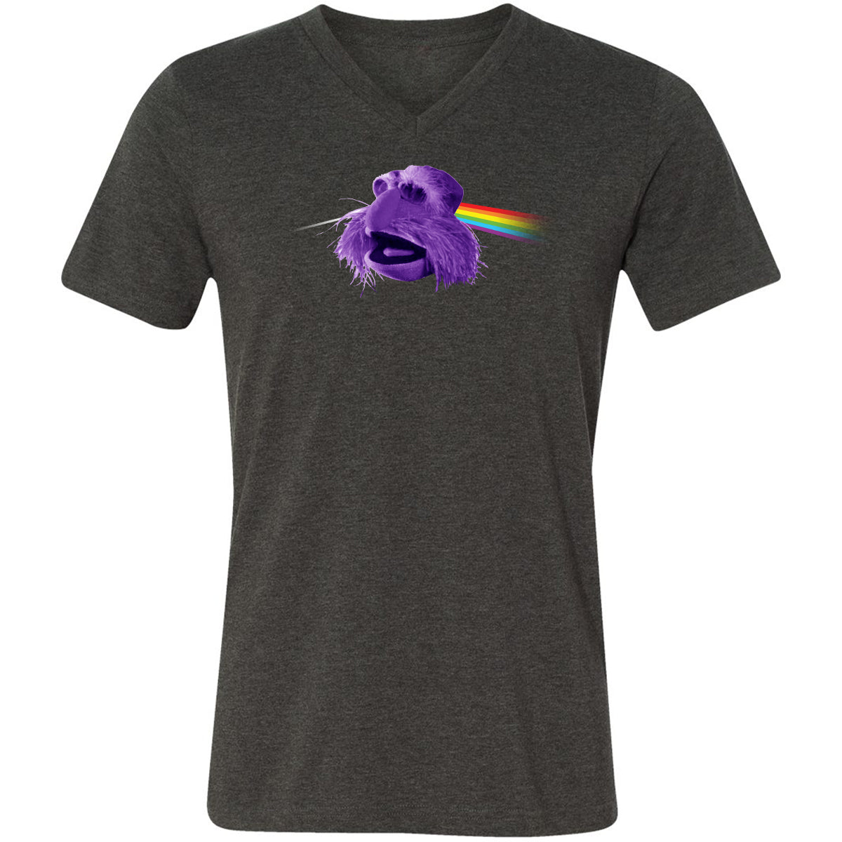 Unisex V-Neck T-Shirt - 9HXWZZUJ - Dark Grey Heather - 8