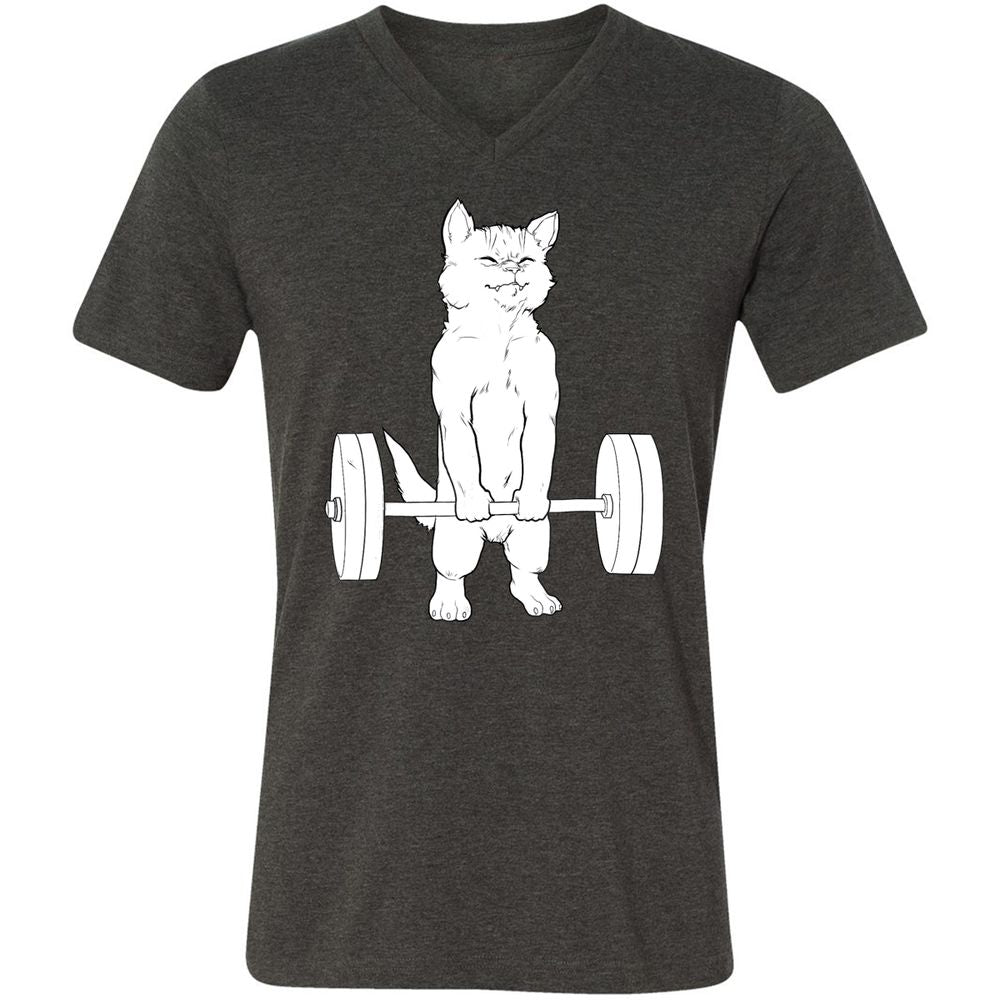Unisex V-Neck T-Shirt - WE91CHCZ - Dark Grey Heather - 8
