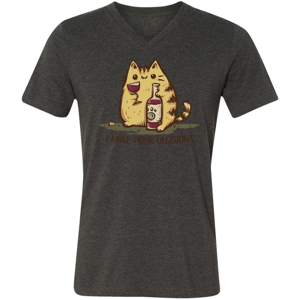 Unisex V-Neck T-Shirt - VJA8V4SL - Dark Grey Heather - 8