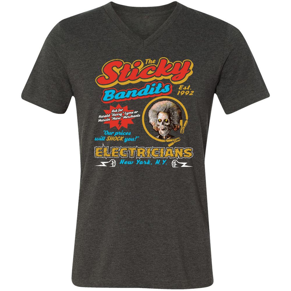 Unisex V-Neck T-Shirt - KJF7PV6Q - Dark Grey Heather - 8