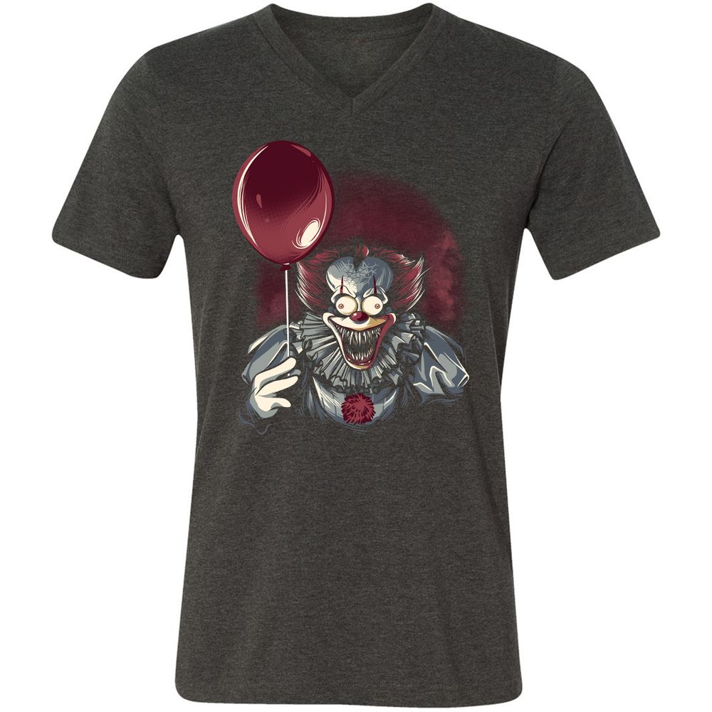Unisex V-Neck T-Shirt - WVKPBBPE - Dark Grey Heather - 8
