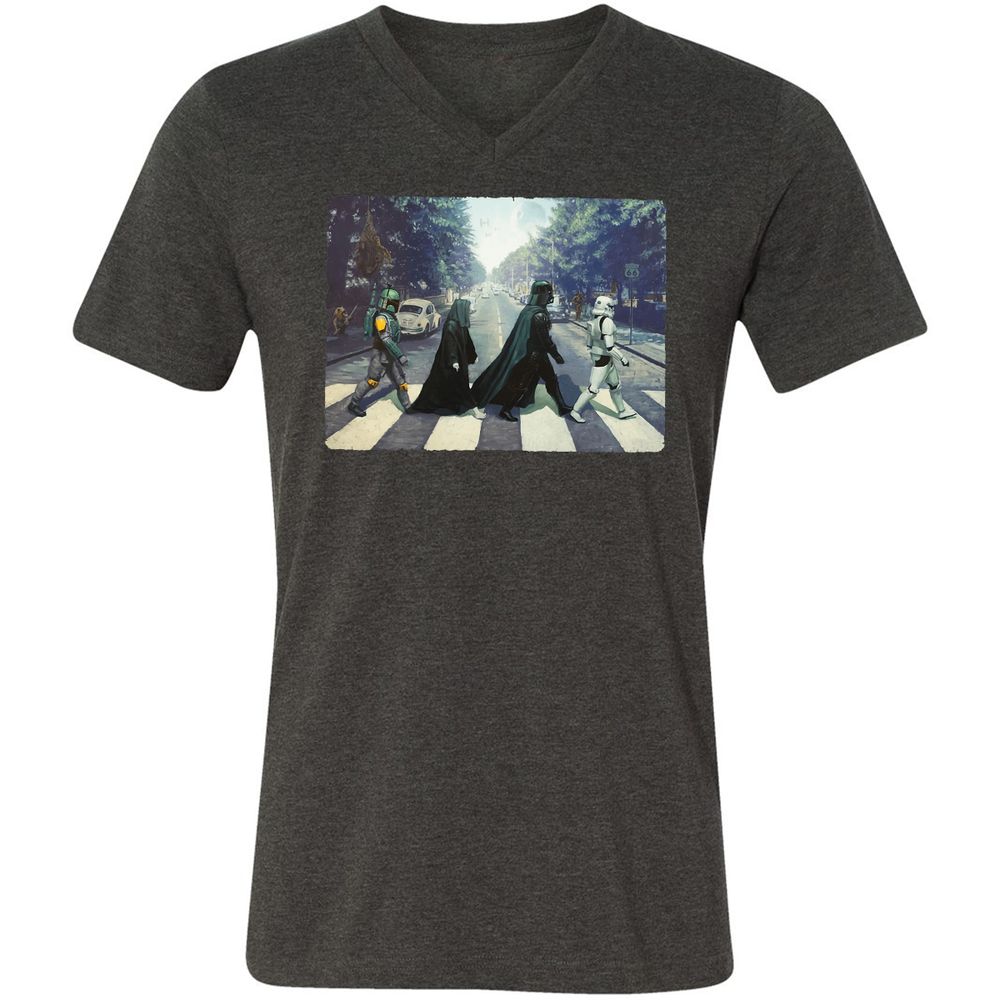 Unisex V-Neck T-Shirt - KT87ND3C - Dark Grey Heather - 8