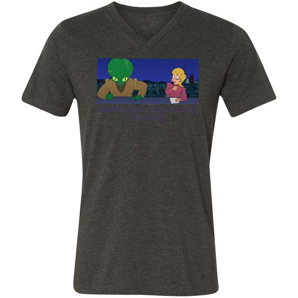 Unisex V-Neck T-Shirt - J9YV6QZ2 - Dark Grey Heather - 8