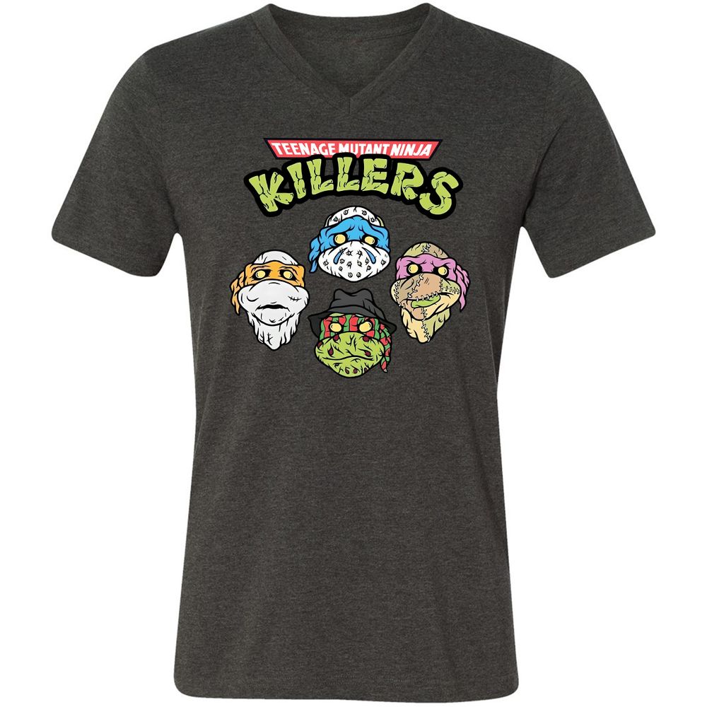 Unisex V-Neck T-Shirt - DLRR13F2 - Dark Grey Heather - 8