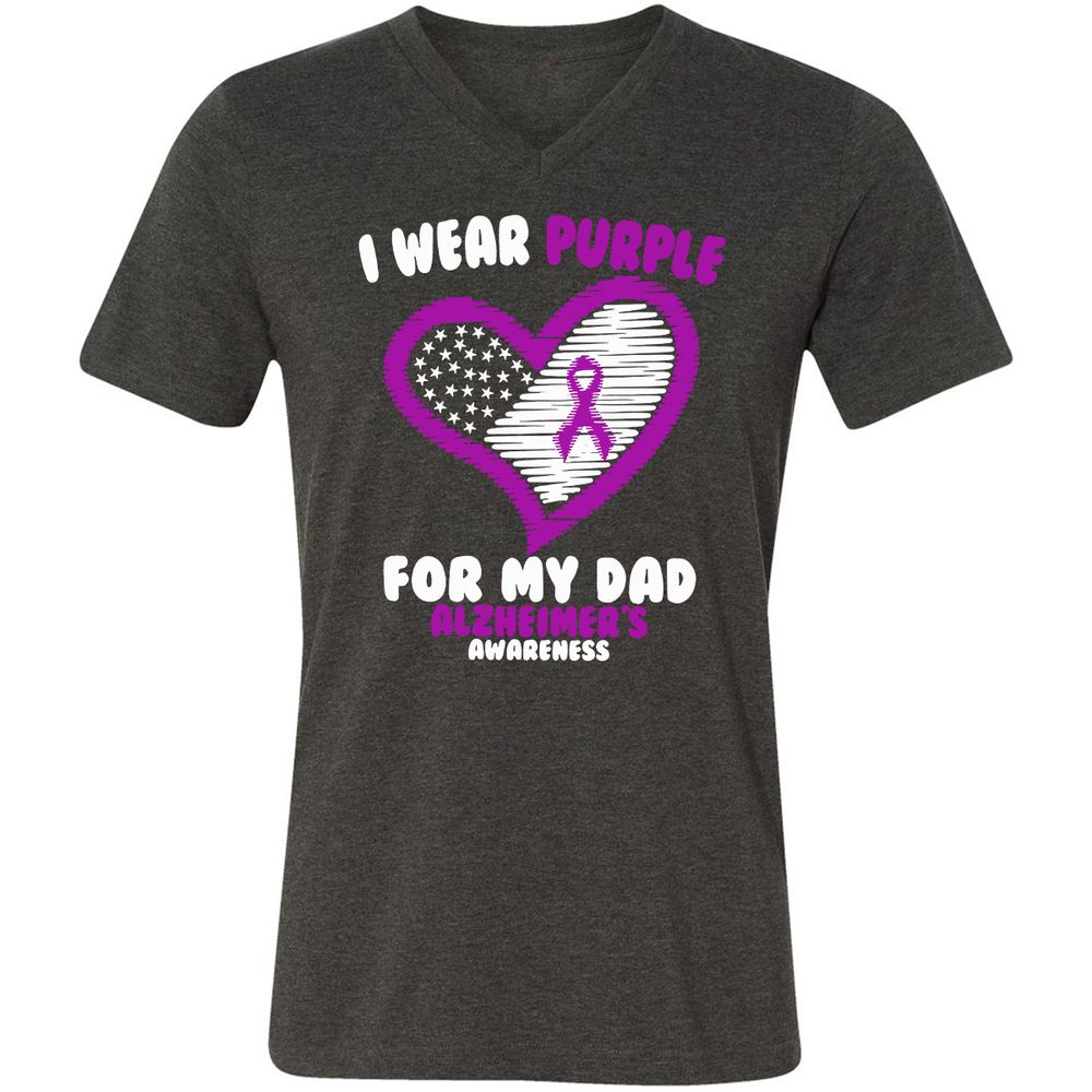 Unisex V-Neck T-Shirt - ZUBGE51U - Dark Grey Heather - 8