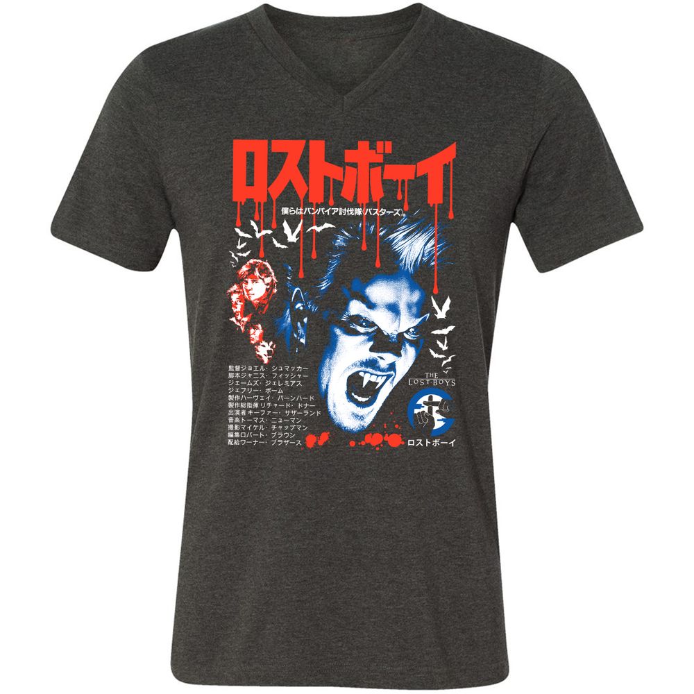 Unisex V-Neck T-Shirt - BYF9K245 - Dark Grey Heather - 8