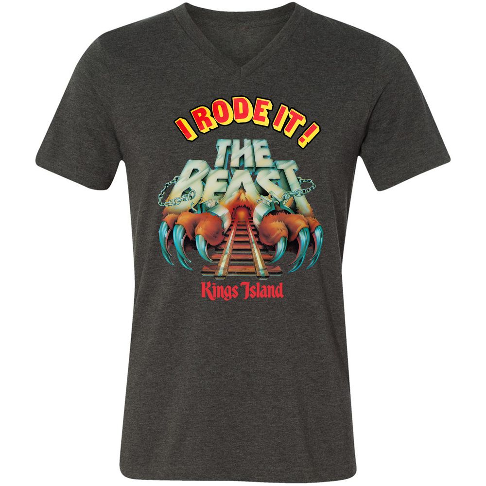 Unisex V-Neck T-Shirt - MYSFGKZG - Dark Grey Heather - 8