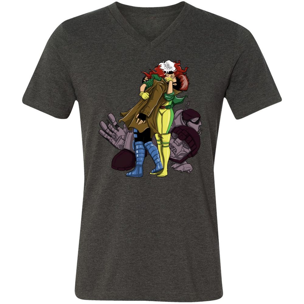 Unisex V-Neck T-Shirt - EYWFP9R9 - Dark Grey Heather - 8