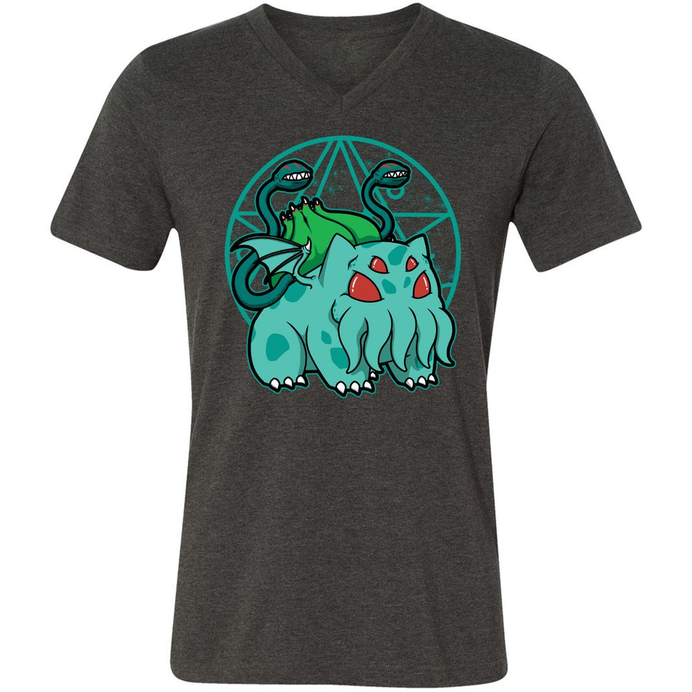 Unisex V-Neck T-Shirt - 6FF8DKNE - Dark Grey Heather - 8