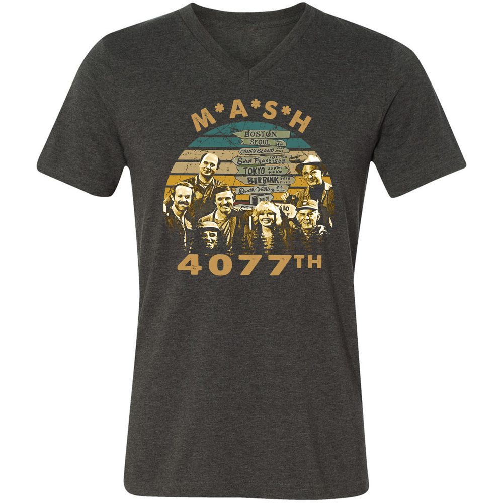 Unisex V-Neck T-Shirt - MB7NHGB7 - Dark Grey Heather - 8