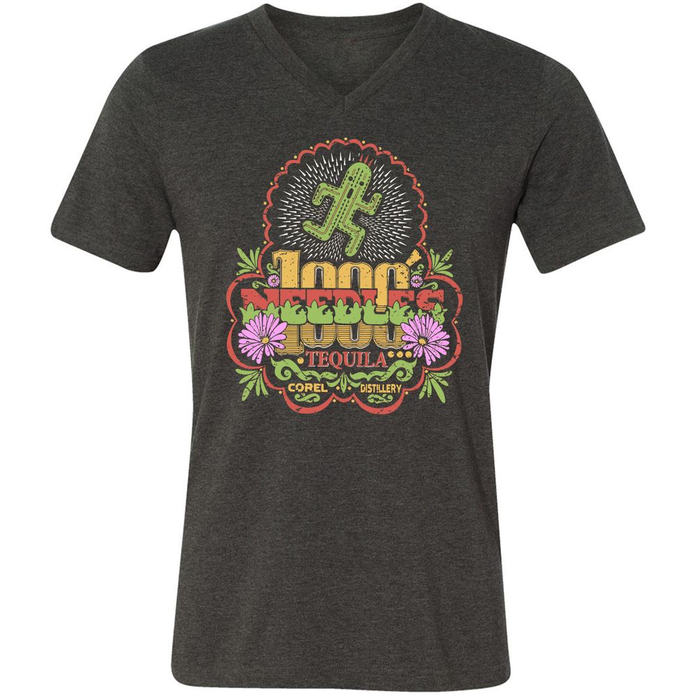 Unisex V-Neck T-Shirt - P3GC83UP - Dark Grey Heather - 8