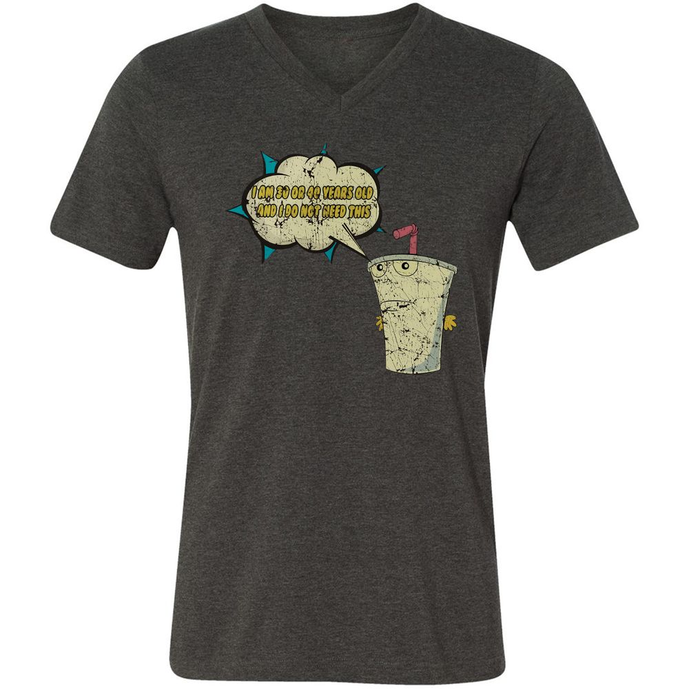 Unisex V-Neck T-Shirt - 669GP9DU - Dark Grey Heather - 8