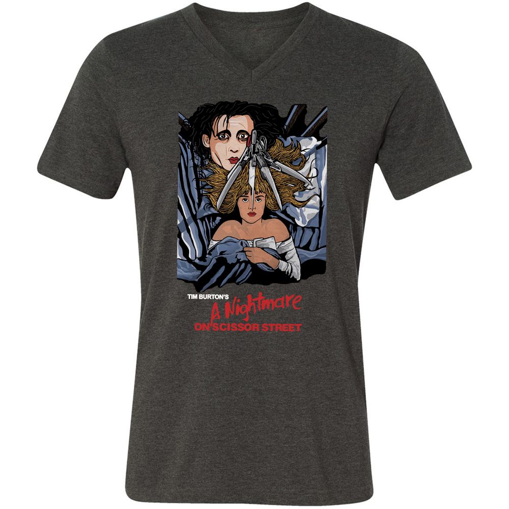 Unisex V-Neck T-Shirt - 28UUK48K - Dark Grey Heather - 8