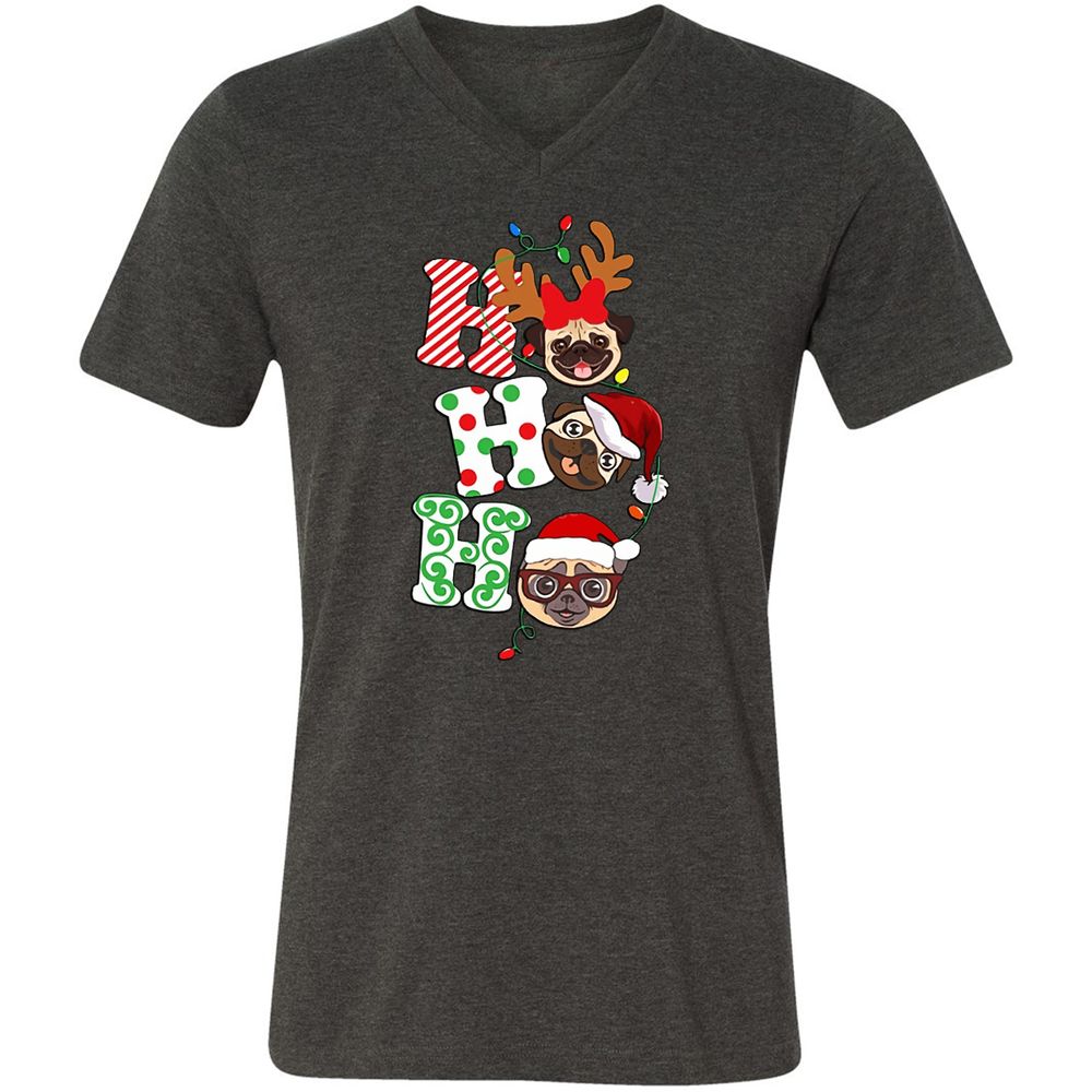 Unisex V-Neck T-Shirt - VXZ68U8F - Dark Grey Heather - 8