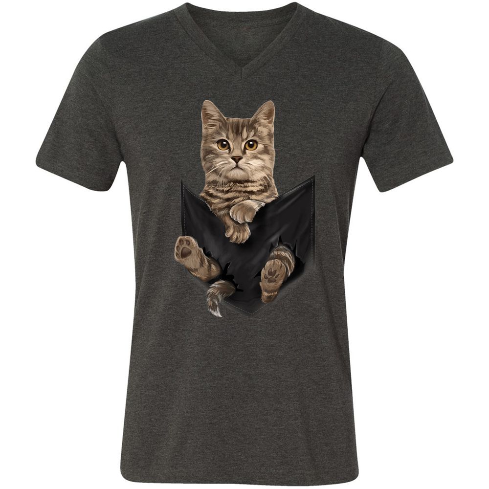 Unisex V-Neck T-Shirt - M14ZND4Y - Dark Grey Heather - 8