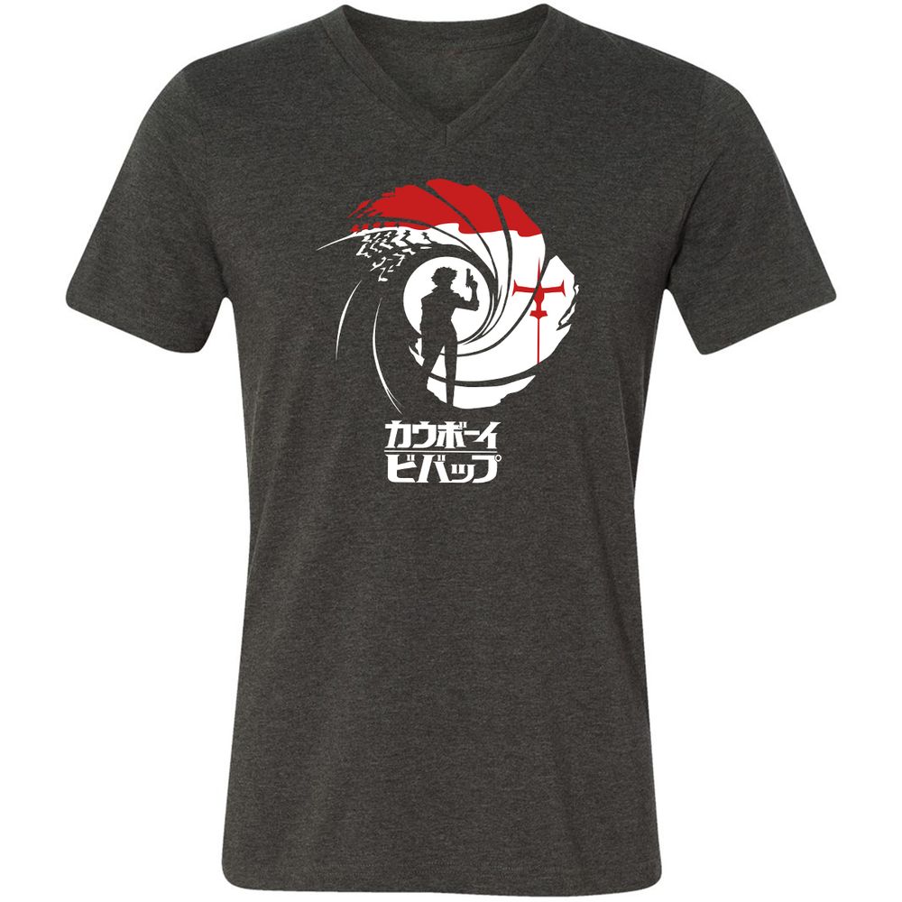 Unisex V-Neck T-Shirt - WJ7MDR21 - Dark Grey Heather - 8