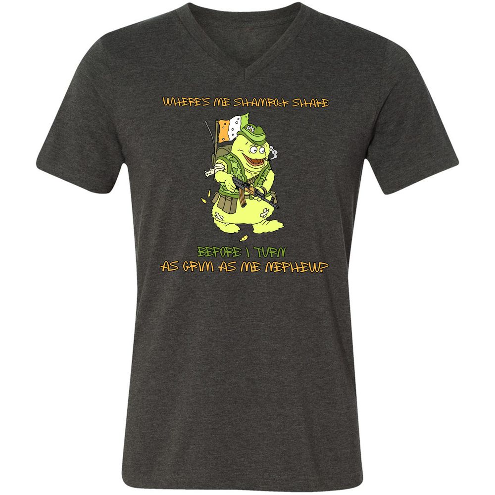 Unisex V-Neck T-Shirt - 22GWD7F9 - Dark Grey Heather - 8