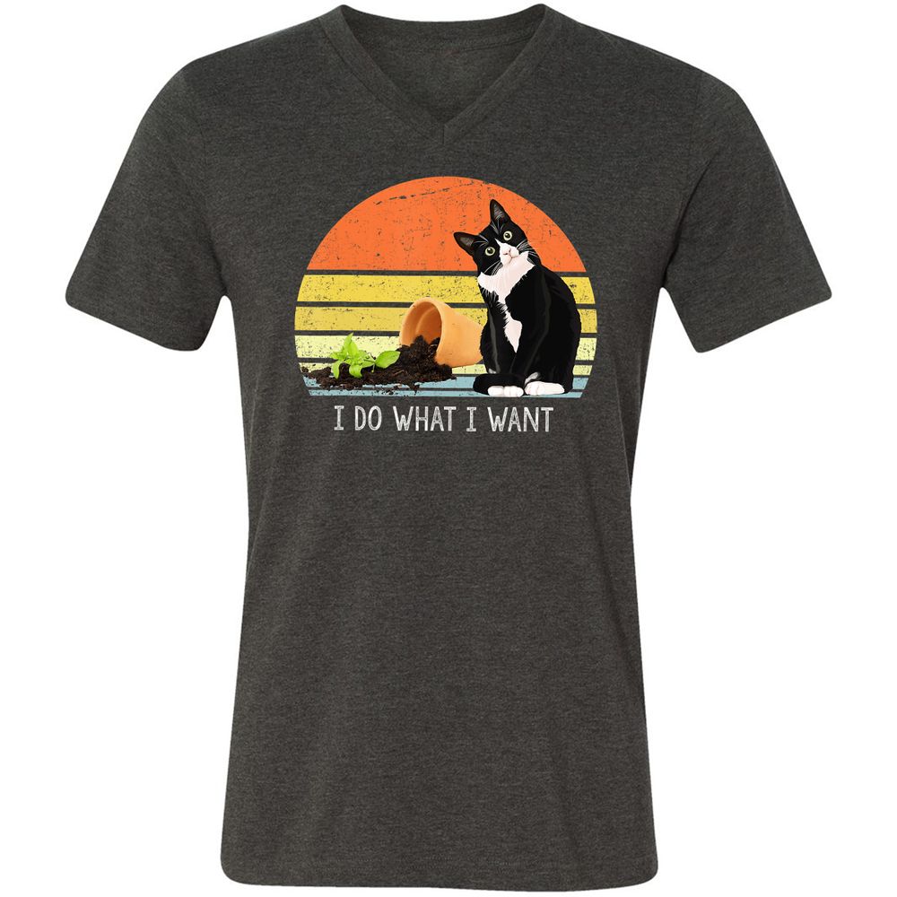 Unisex V-Neck T-Shirt - XWG6LZAG - Dark Grey Heather - 8