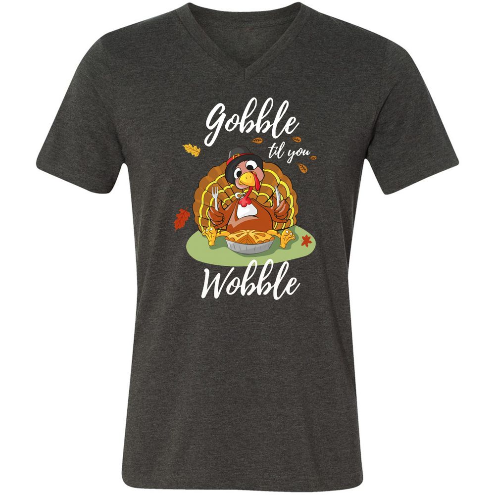 Unisex V-Neck T-Shirt - 8944CQQX - Dark Grey Heather - 8
