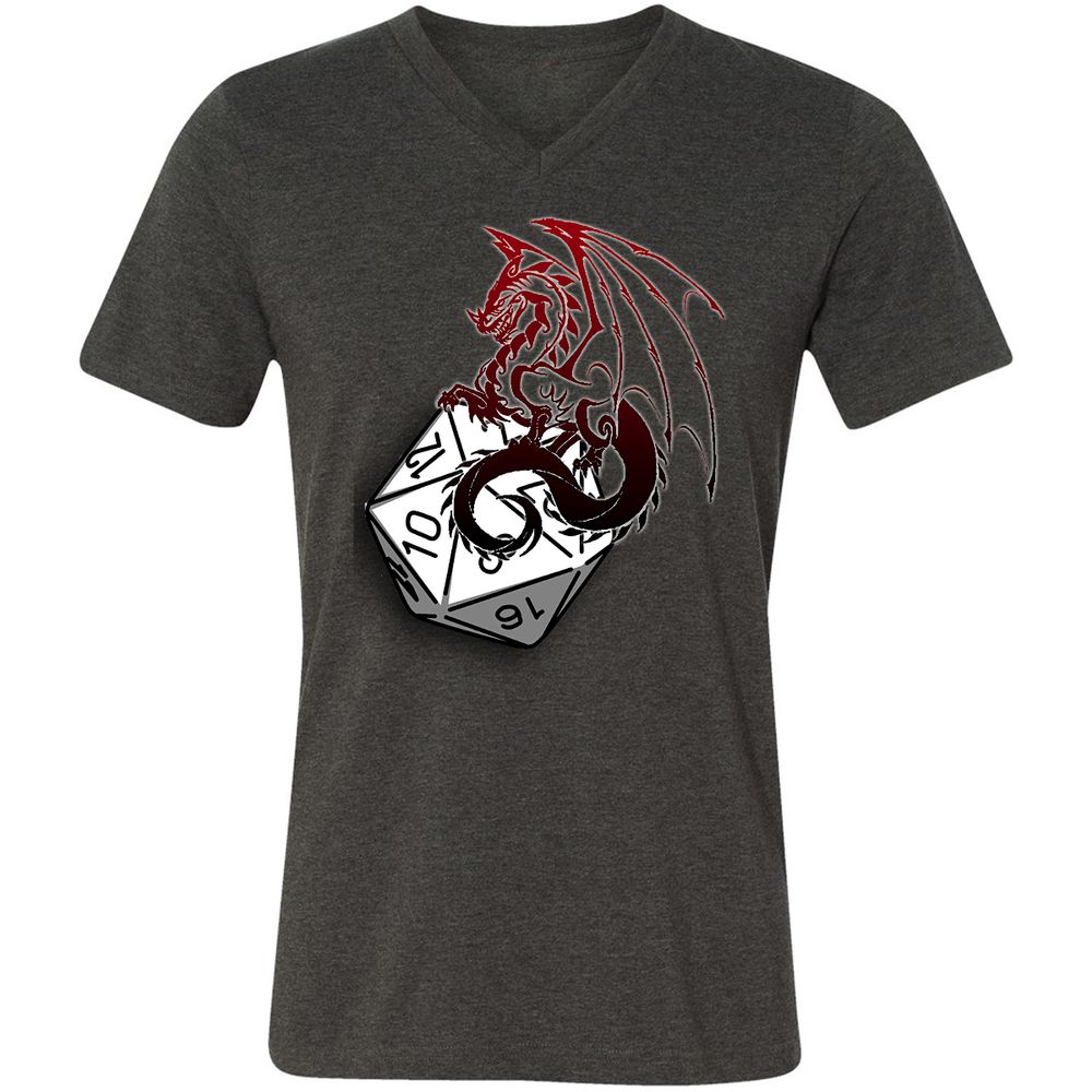 Unisex V-Neck T-Shirt - HLPEL2CV - Dark Grey Heather - 8