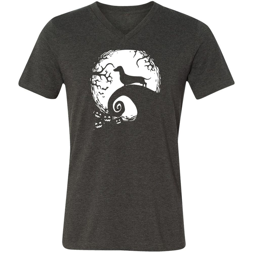 Unisex V-Neck T-Shirt - M6GEFL3Y - Dark Grey Heather - 8