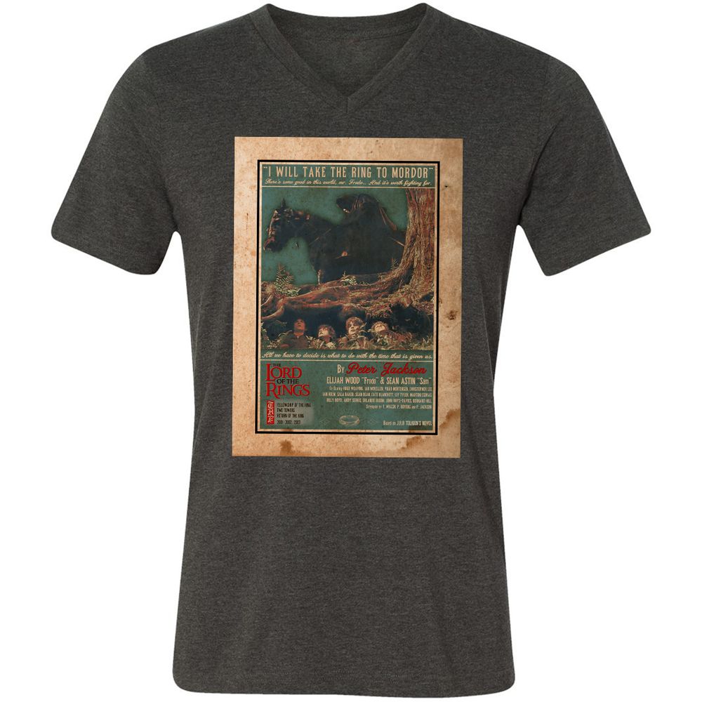 Unisex V-Neck T-Shirt - FBT6SARX - Dark Grey Heather - 8
