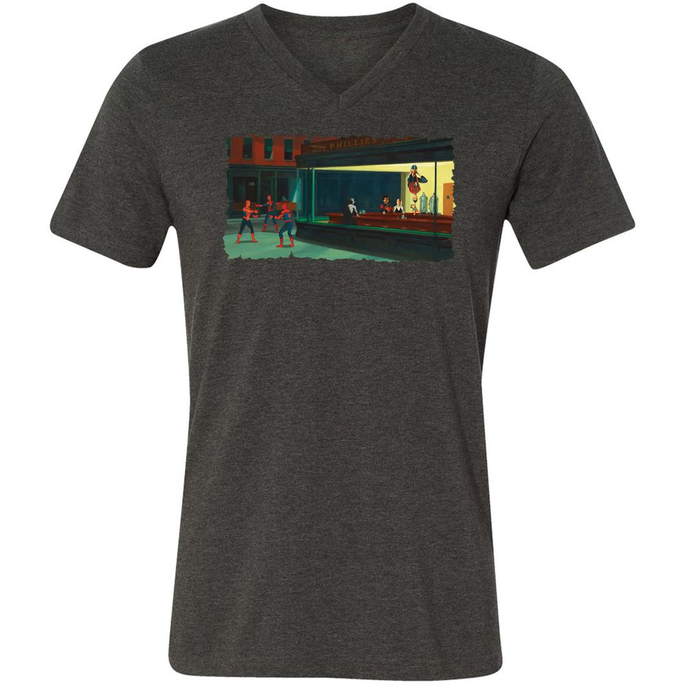 Unisex V-Neck T-Shirt - 7KHMLFJZ - Dark Grey Heather - 8