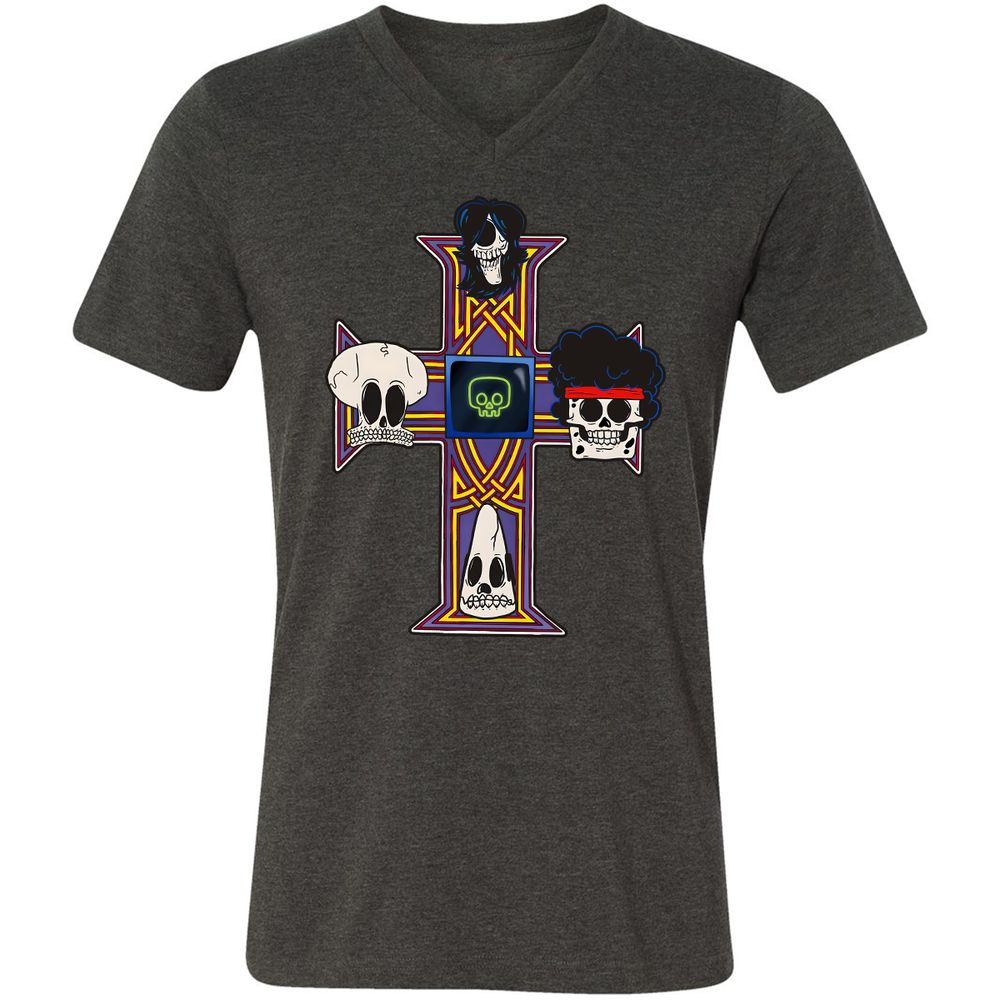 Unisex V-Neck T-Shirt - 33A1F38Y - Dark Grey Heather - 8