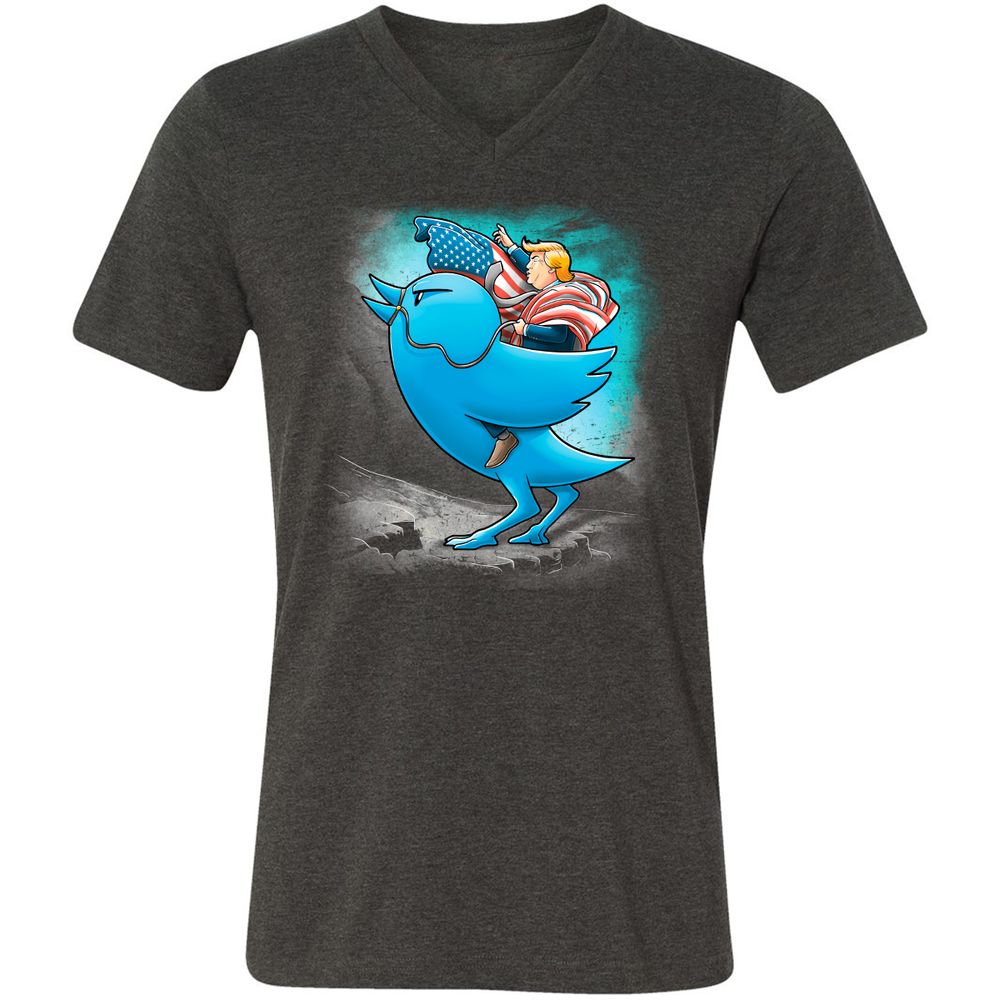 Unisex V-Neck T-Shirt - H519J8C6 - Dark Grey Heather - 8