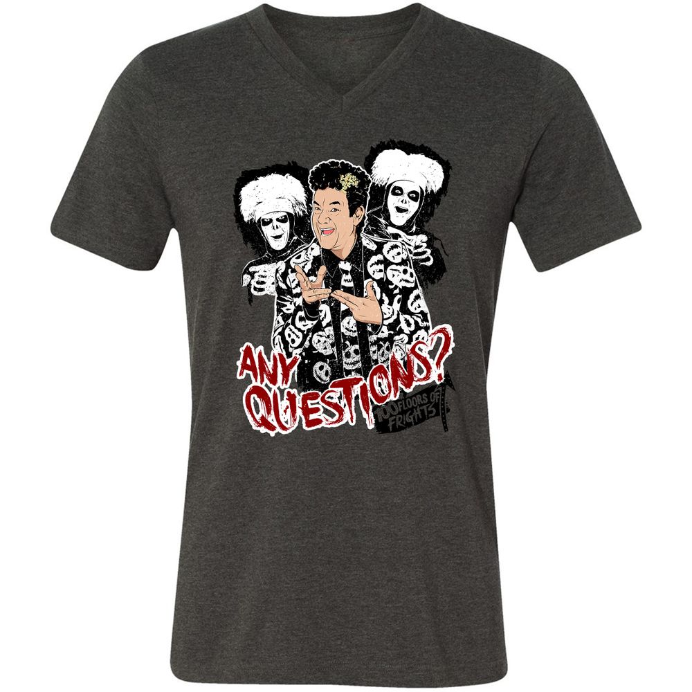 Unisex V-Neck T-Shirt - 64XGU8EA - Dark Grey Heather - 8