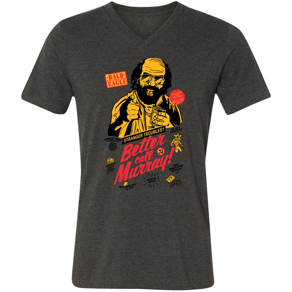 Unisex V-Neck T-Shirt - RRH3Y766 - Dark Grey Heather - 8