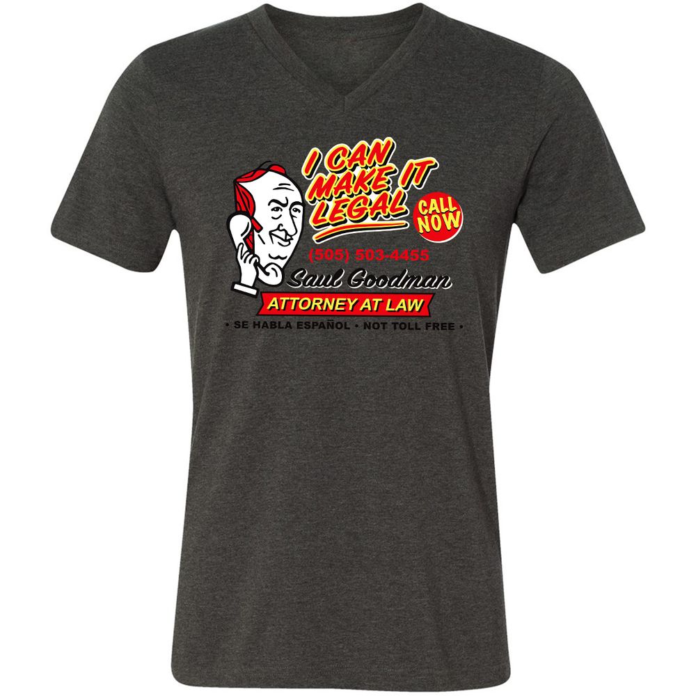 Unisex V-Neck T-Shirt - L4TVXSWK - Dark Grey Heather - 8