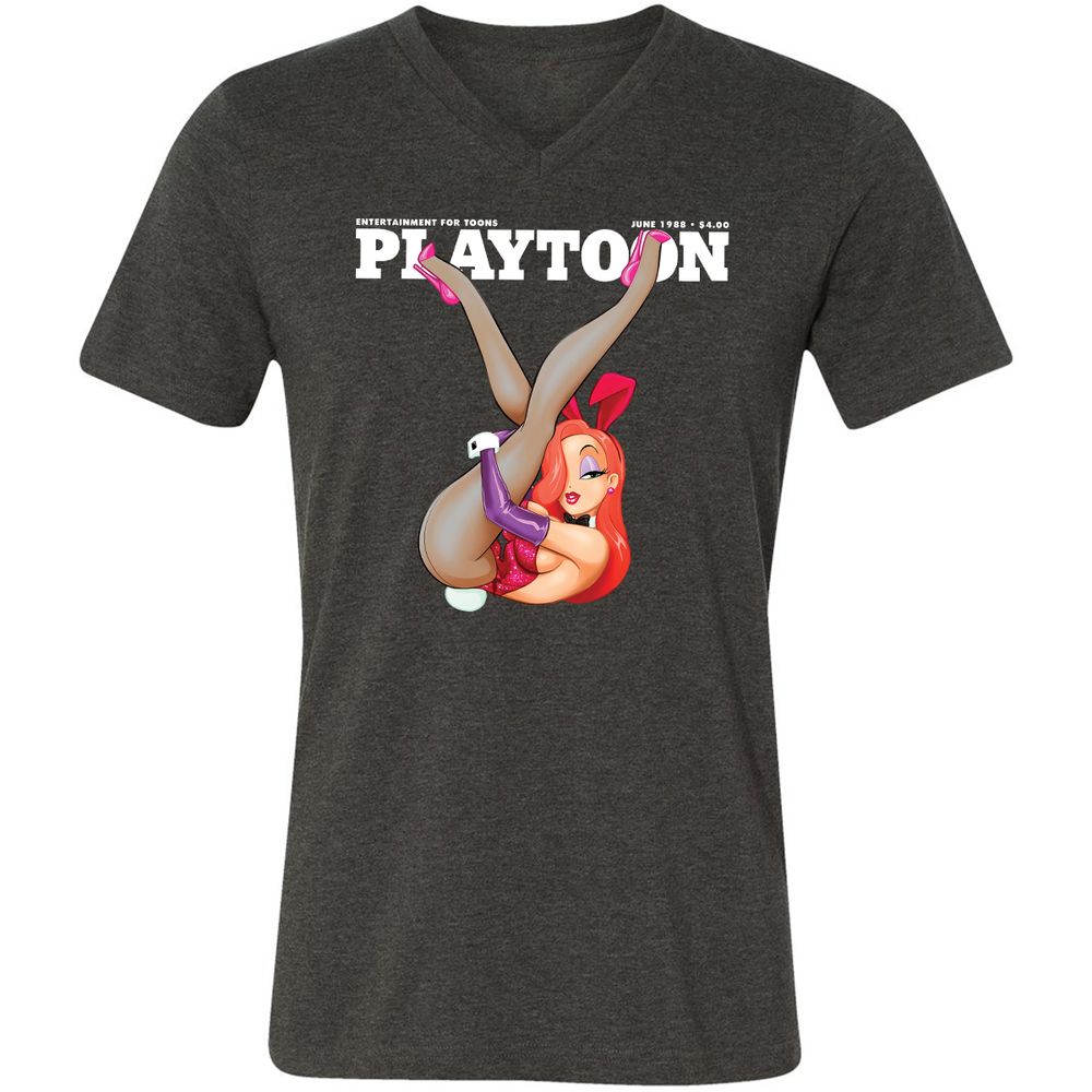 Unisex V-Neck T-Shirt - PJQSR4RB - Dark Grey Heather - 8