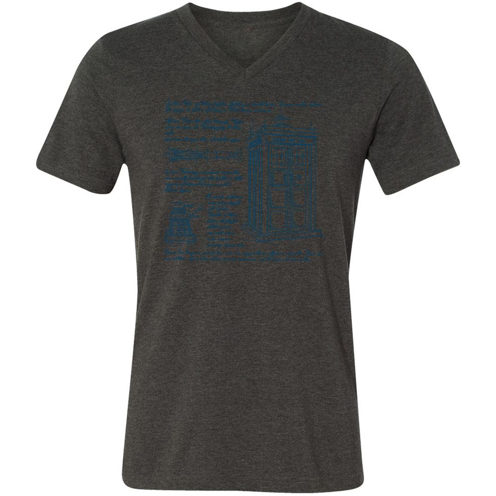 Unisex V-Neck T-Shirt - 846VQHVP - Dark Grey Heather - 8