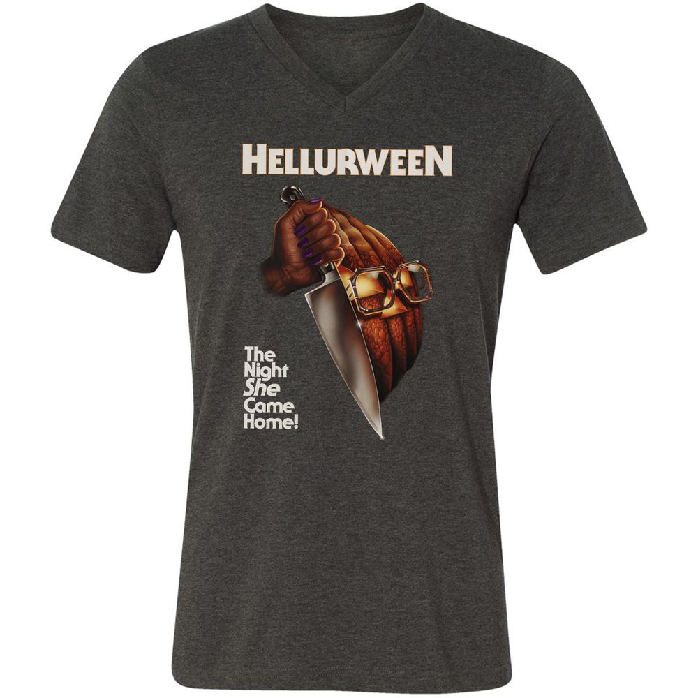 Unisex V-Neck T-Shirt - DZZT4R4M - Dark Grey Heather - 8