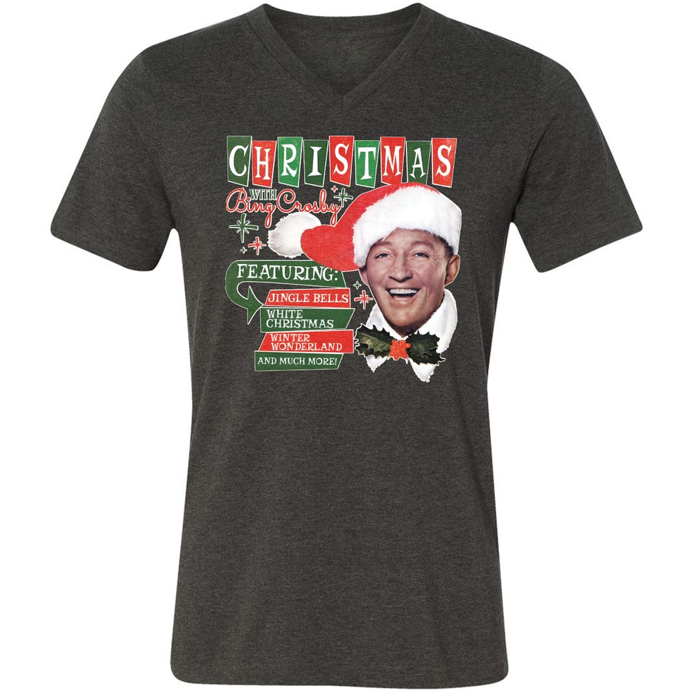 Unisex V-Neck T-Shirt - D5D8V6JV - Dark Grey Heather - 8