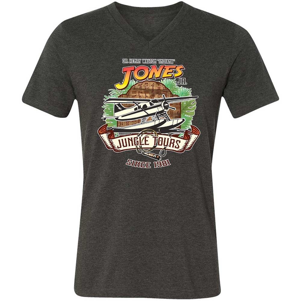 Unisex V-Neck T-Shirt - XFB63LYB - Dark Grey Heather - 8