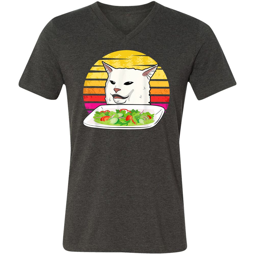 Unisex V-Neck T-Shirt - 3D3DDKXJ - Dark Grey Heather - 8