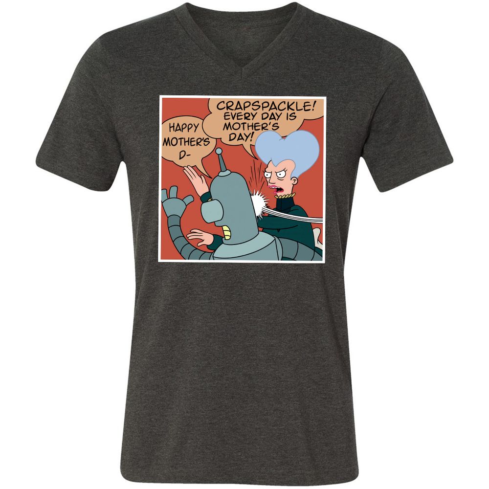 Unisex V-Neck T-Shirt - EB1UMZQA - Dark Grey Heather - 8